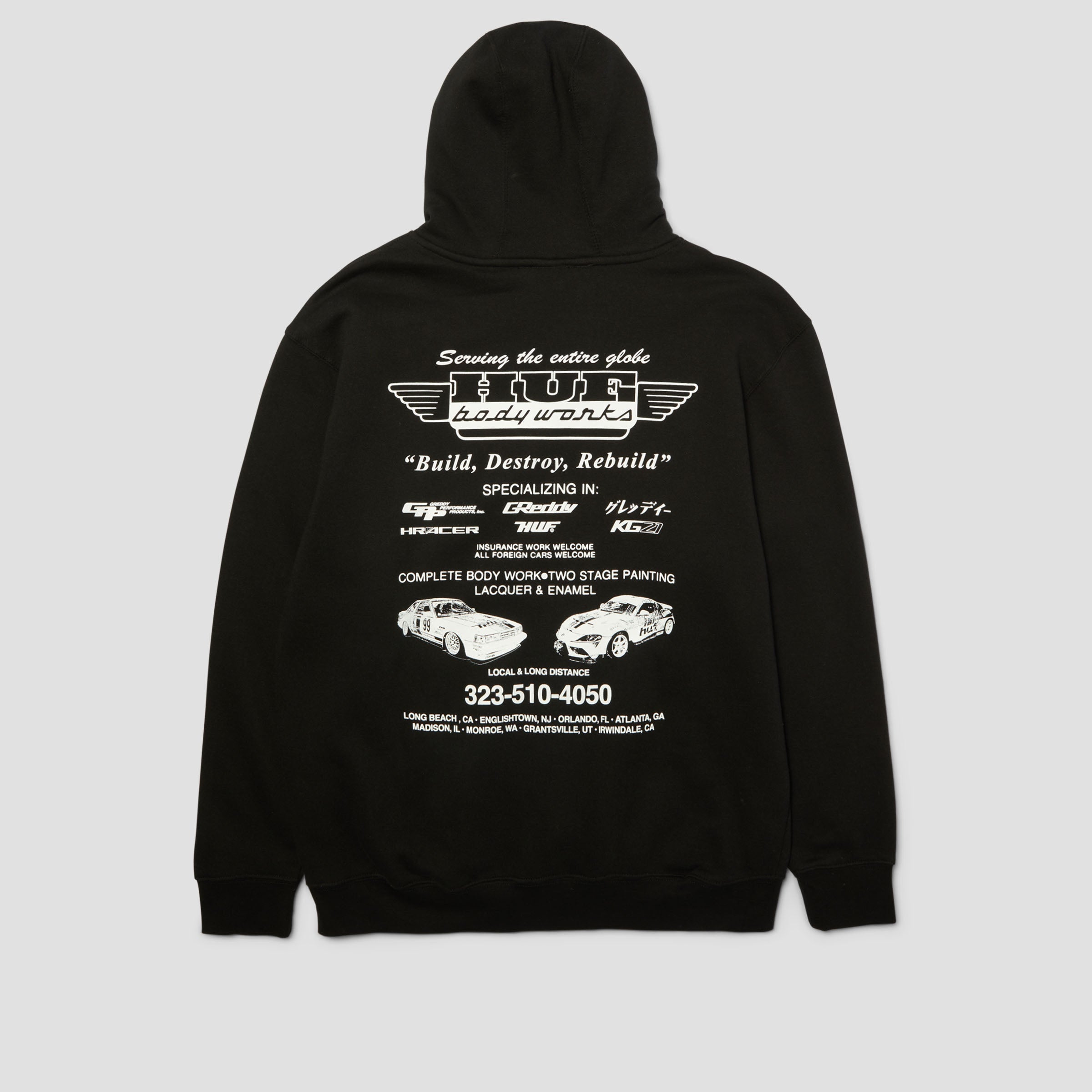 HUF x GReddy Body Works Pullover Hoodie Black