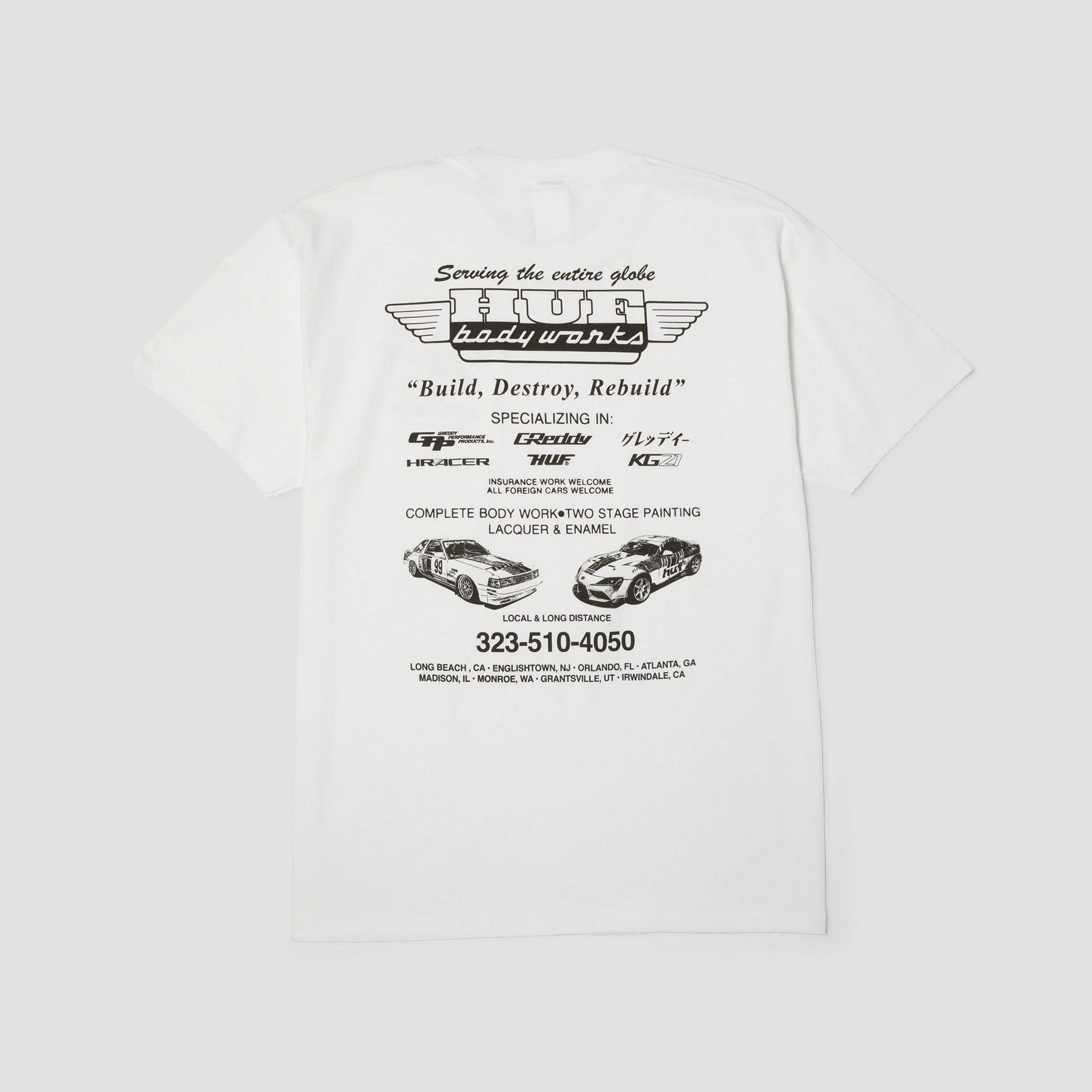 HUF x GReddy Body Works T-Shirt White