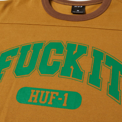 Huf Fuck It Football Shirt Caramel