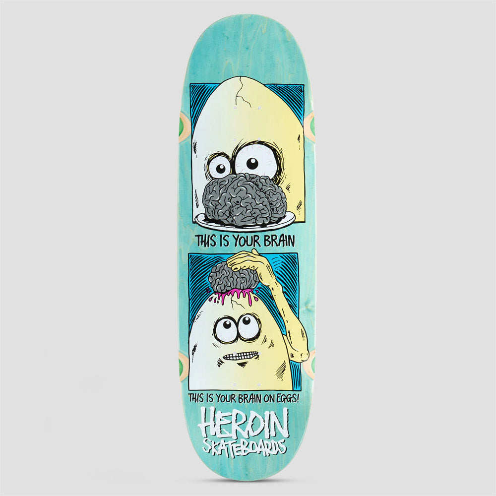 Heroin 9.5 Brain On Eggs Skateboard Deck