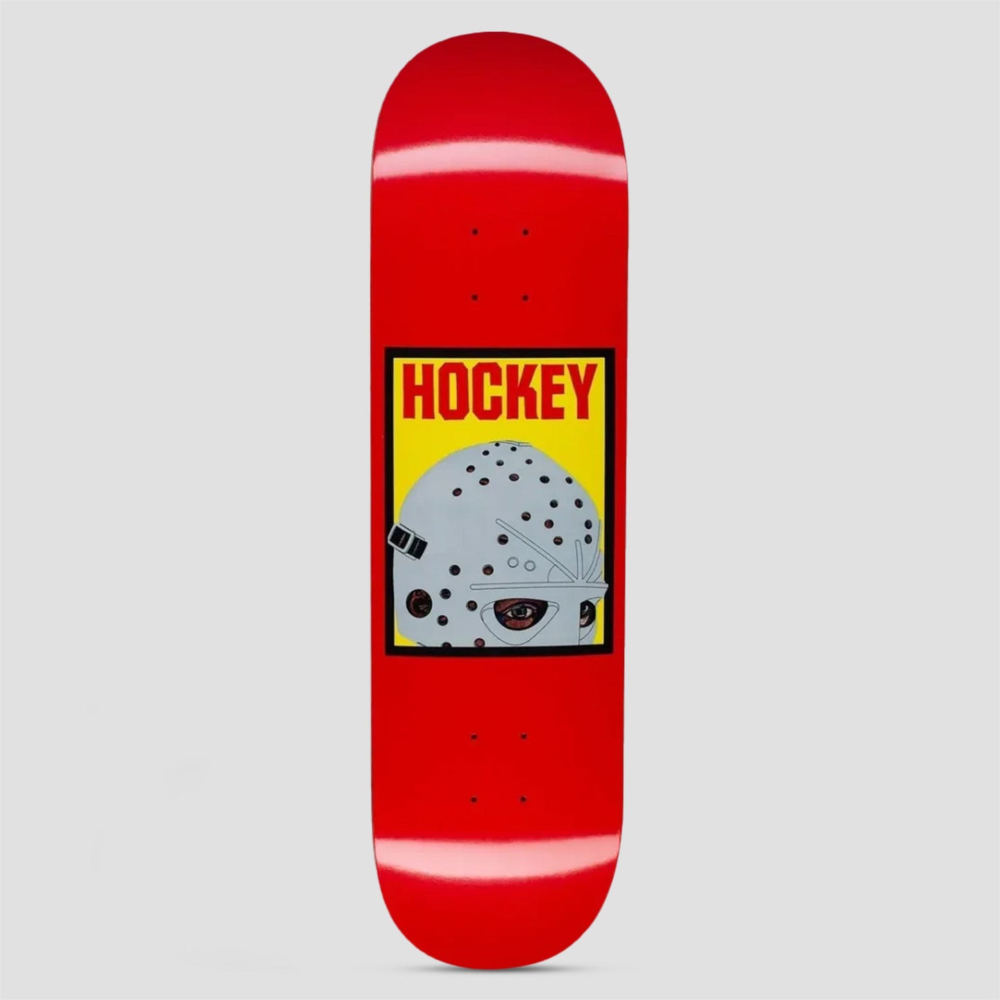 Hockey 8.5 Half Mask Skateboard Deck Red