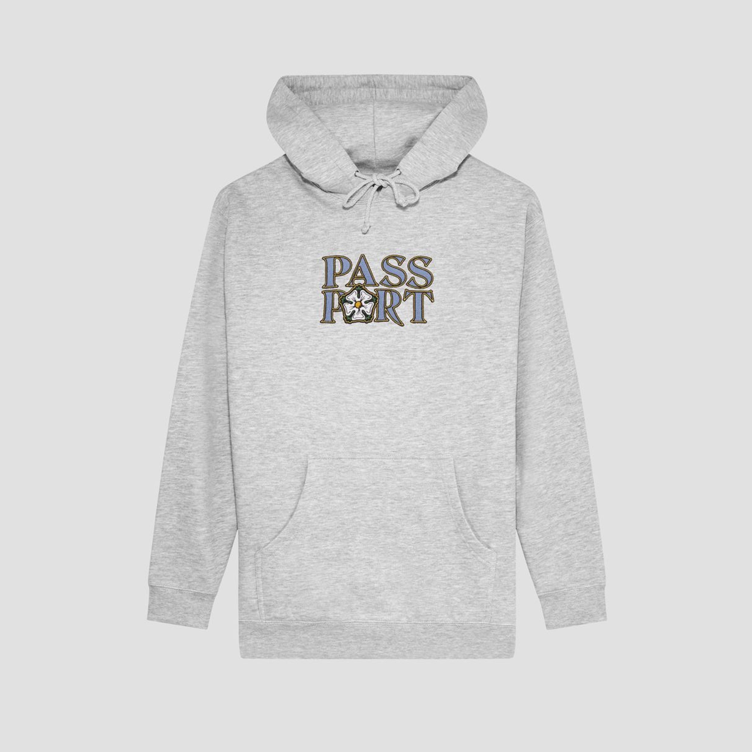 Passport Rosa Embroidery Hoodie Ash Heather