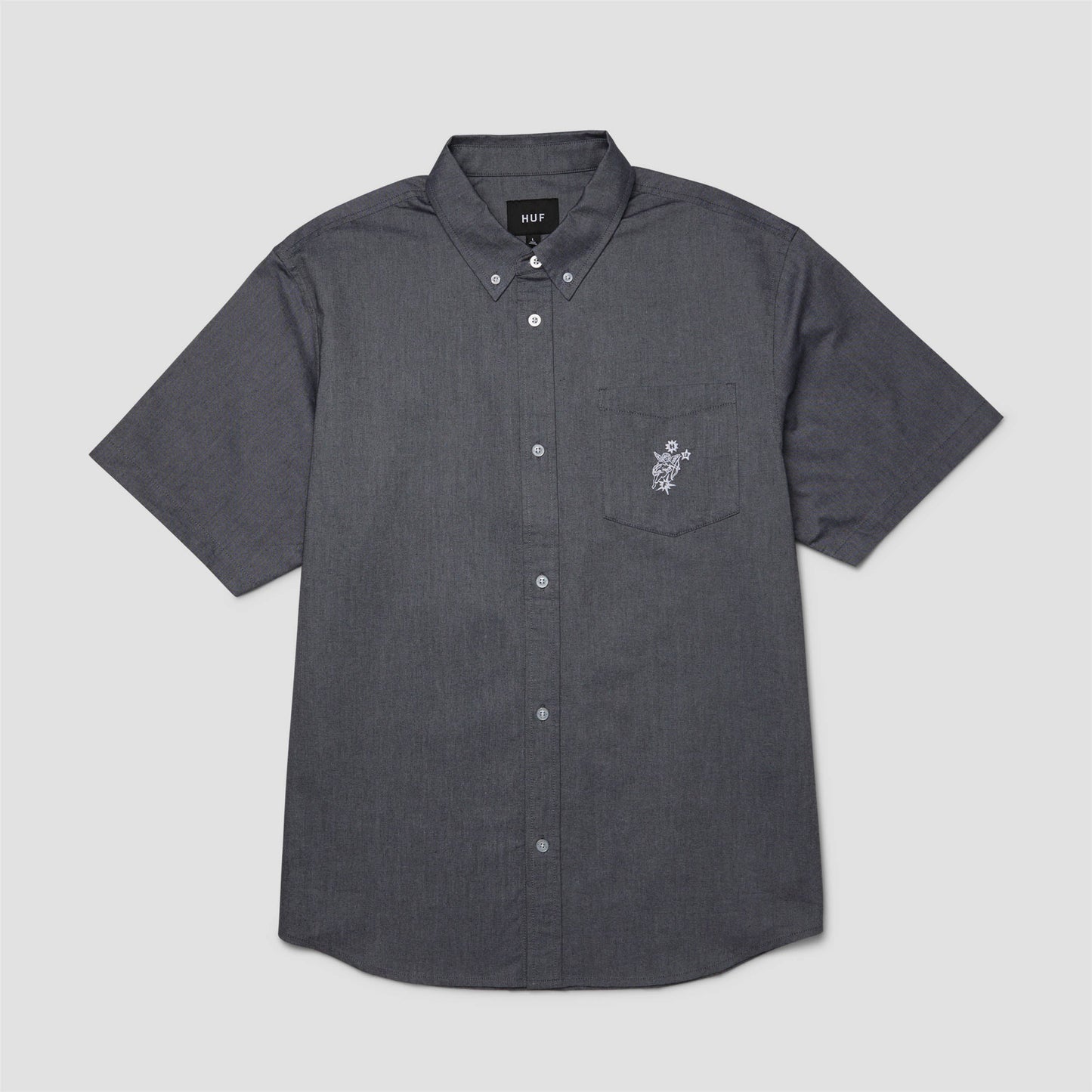 HUF Icarus Shortsleeve Oxford Shirt Washed Black