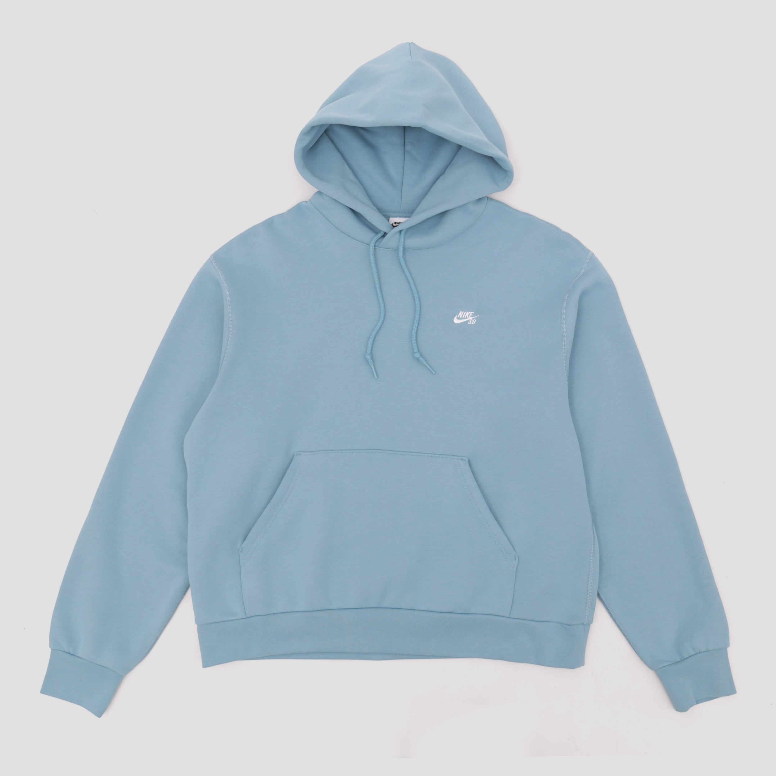 Nike SB Embroidered Logo Fleece Pullover Hood Denim Turq