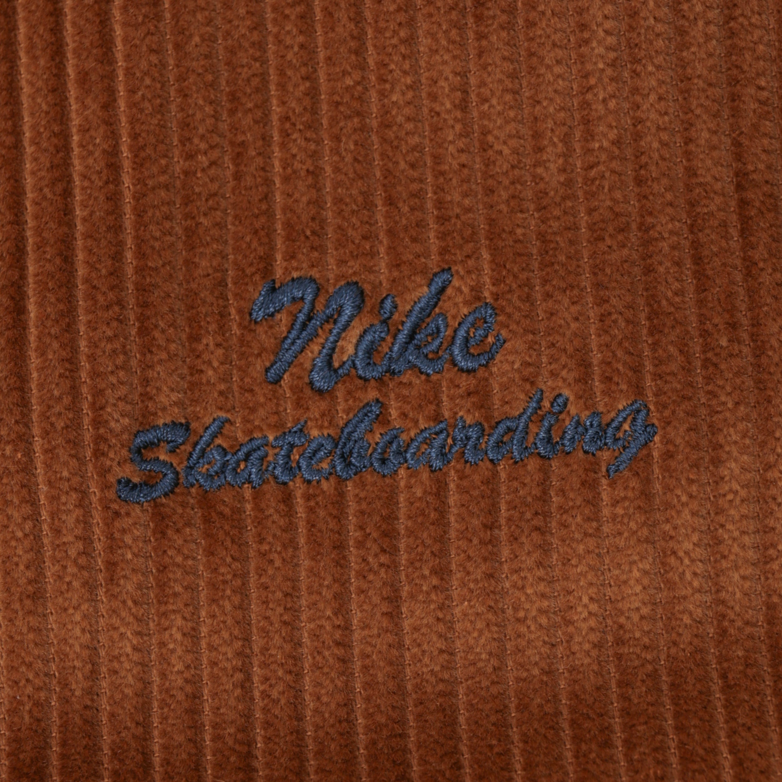 Nike SB Full Zip Hooded Corduroy Skate Jacket Light British Tan / Armory Navy