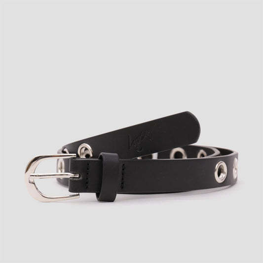 Loosey Skinny Grommet Hole Belt Black