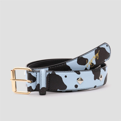 Loosey Studded Cow Belt Baby Blue