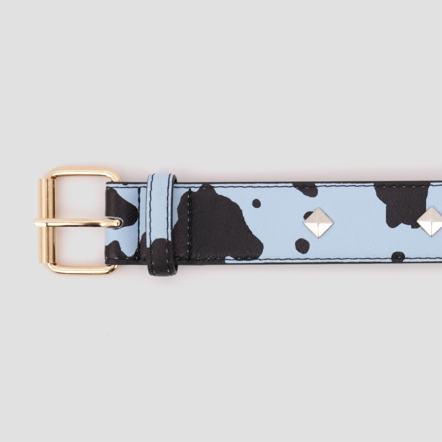 Loosey Studded Cow Belt Baby Blue