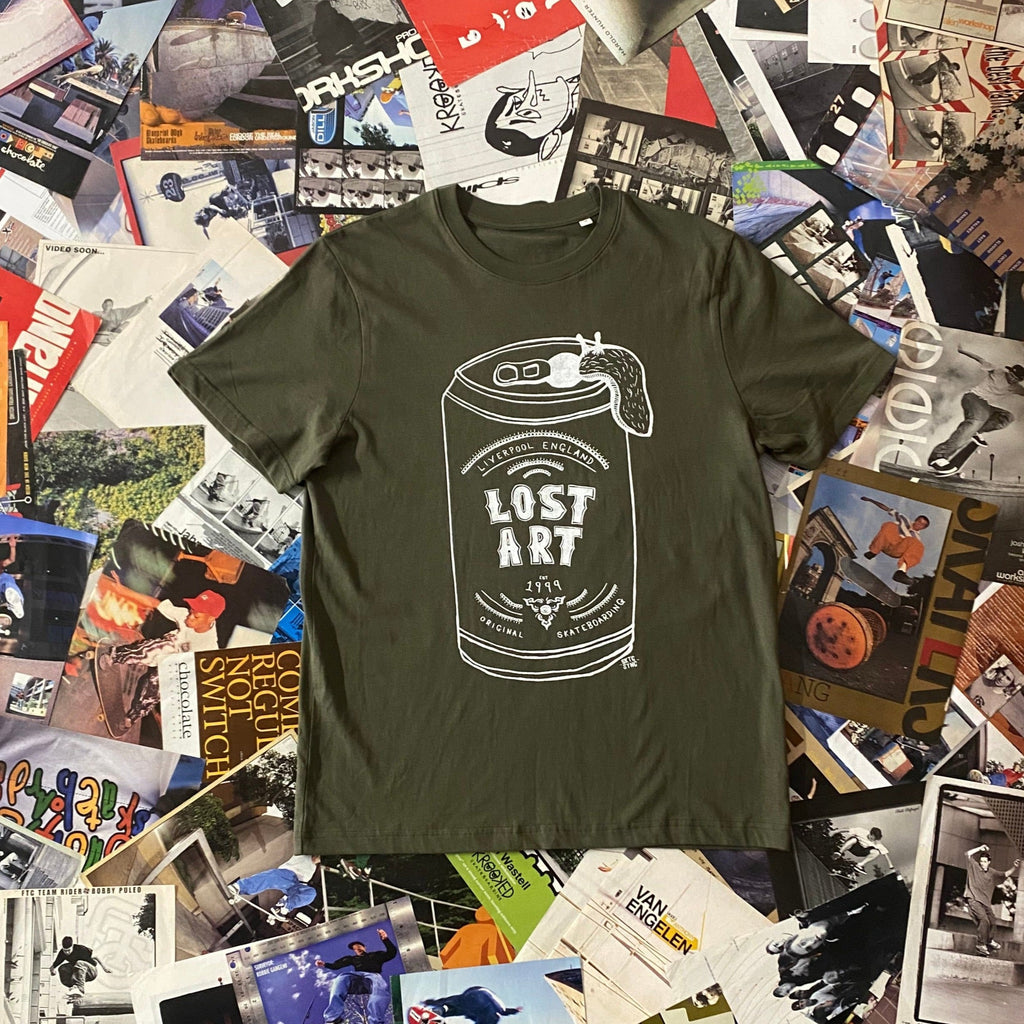 Lost Art -</br>Beer Slug Tee FRONT PRINT S/S </br> - Olive