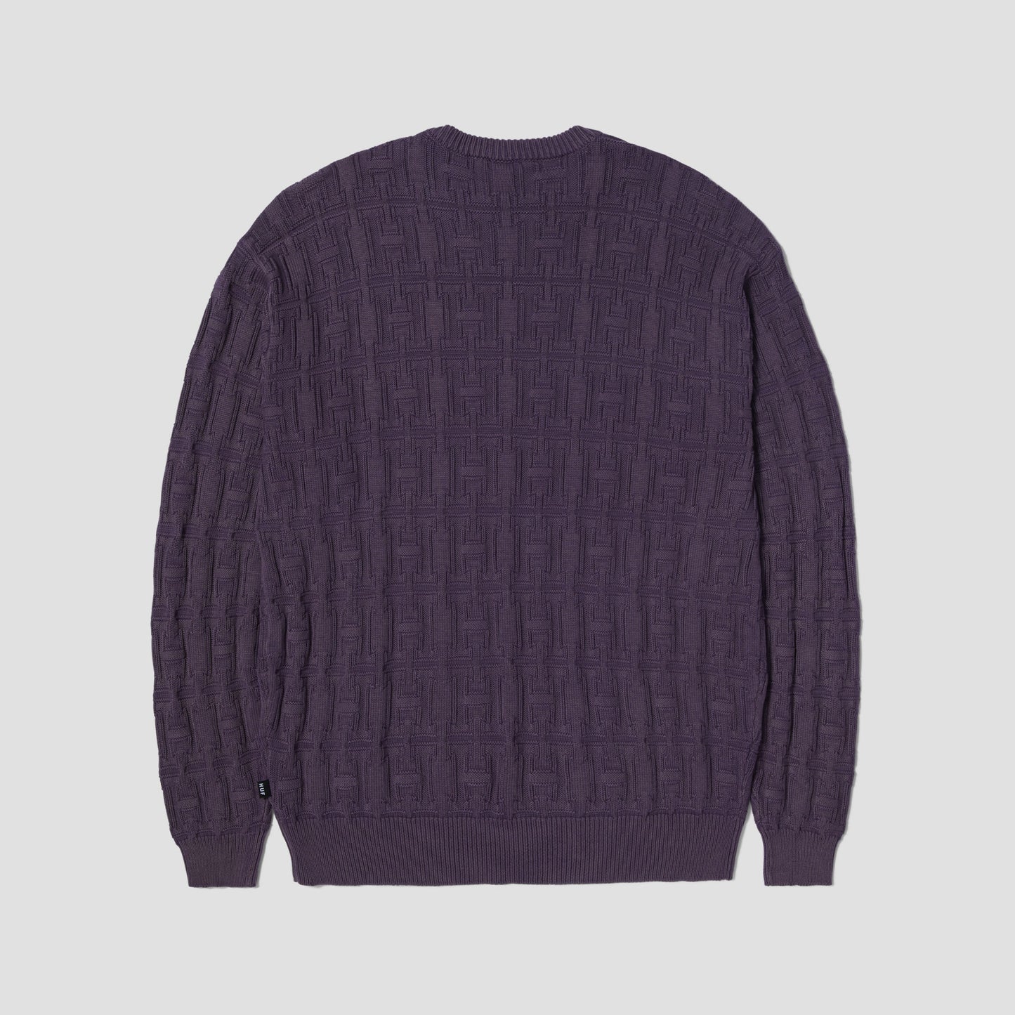 HUF Interlaced Jacquard Overdyed Crew Raisin