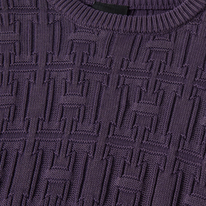 HUF Interlaced Jacquard Overdyed Crew Raisin