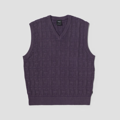 HUF Interlaced Jacquard Overdyed Vest Raisin