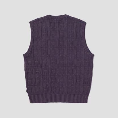 HUF Interlaced Jacquard Overdyed Vest Raisin