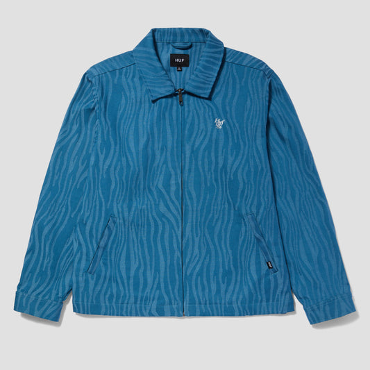 Huf Jacquard Tiger Work Jacket Oil Blue