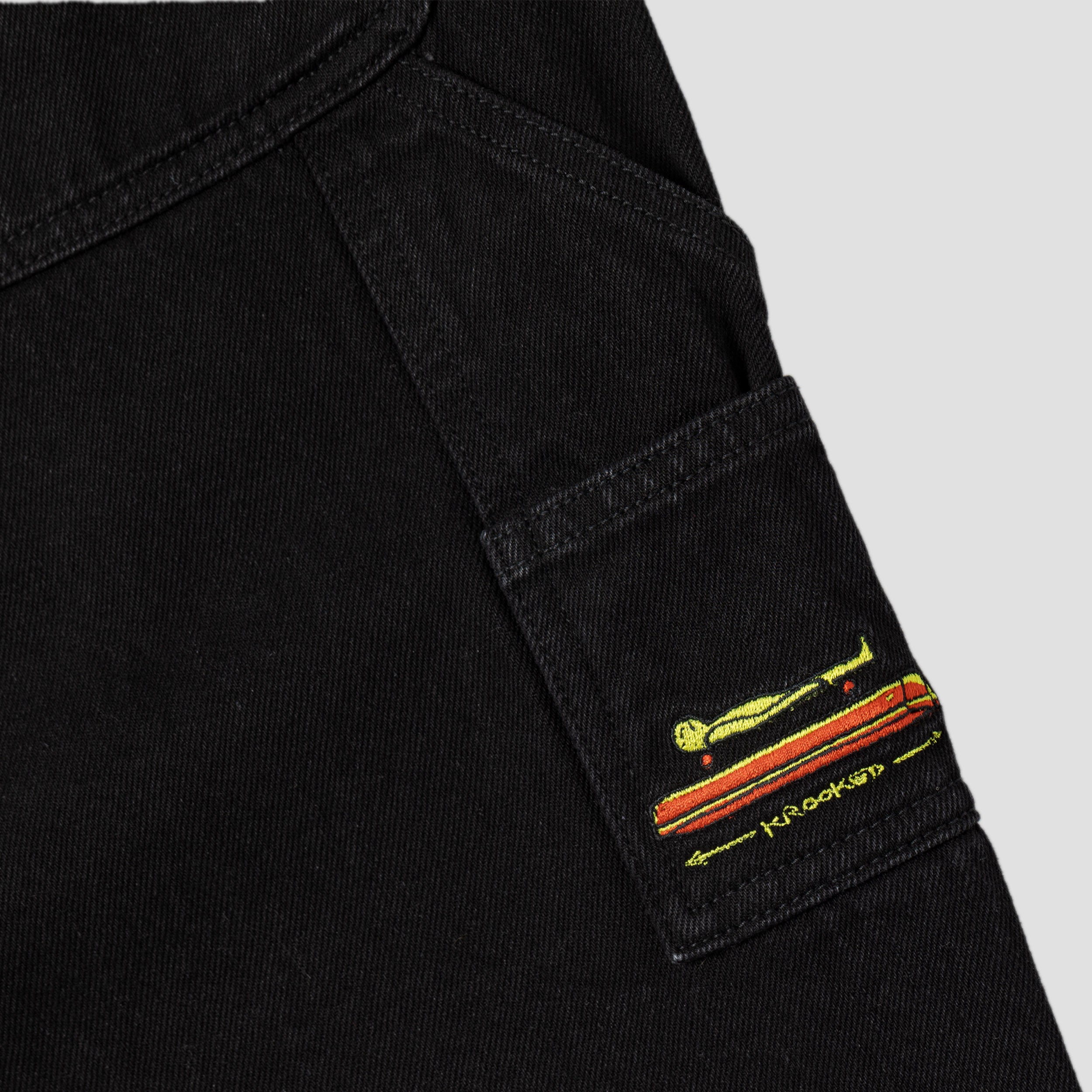 Krooked Koffin Carpenter Pant Black Denim
