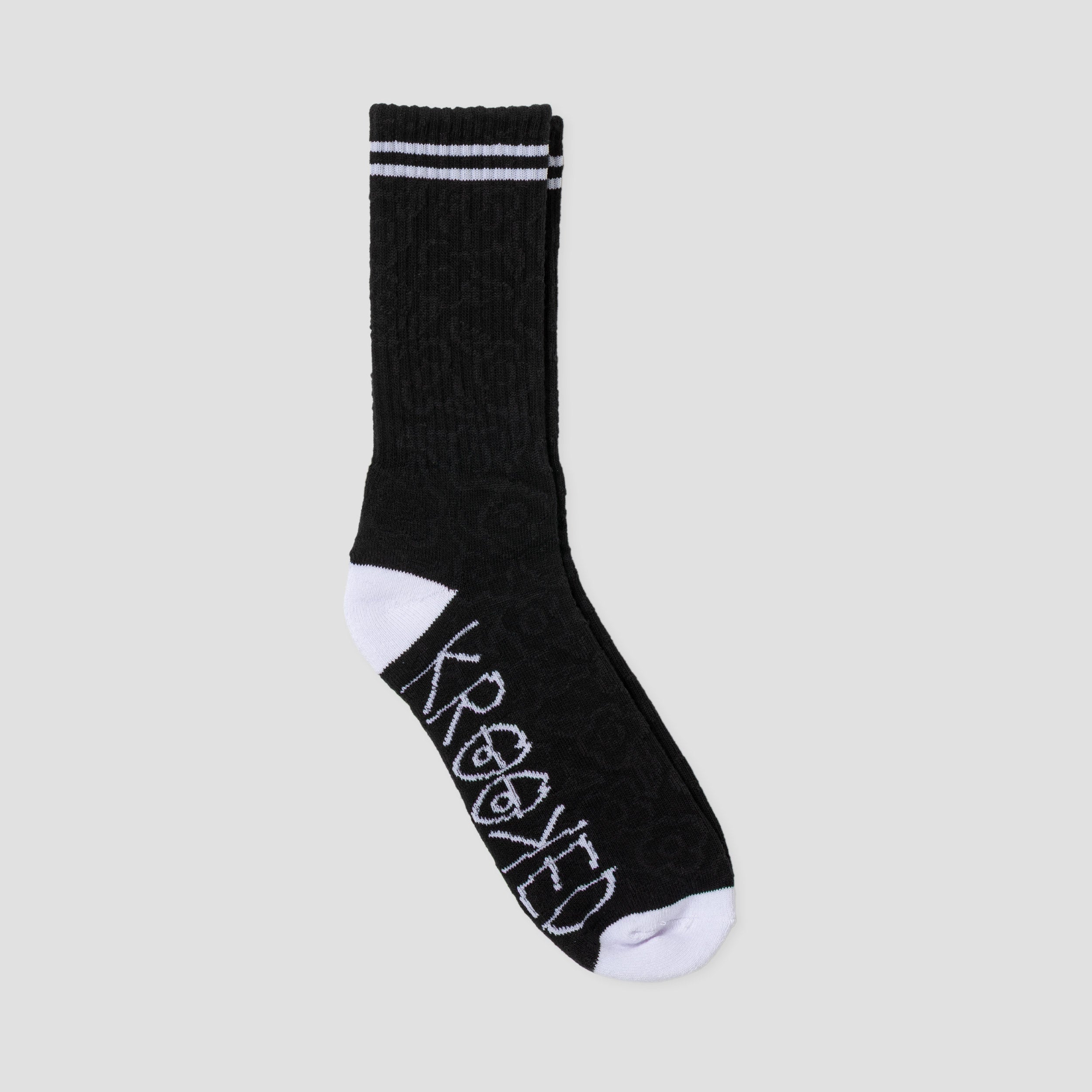 Krooked Multi Flowers Sock Black Black White