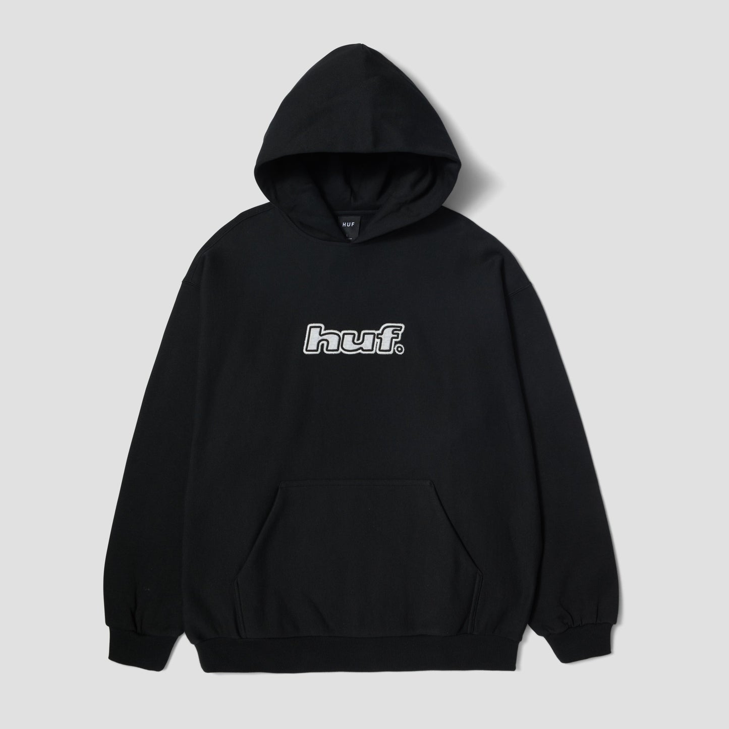 HUF Logo Applique Hooded Fleece Black