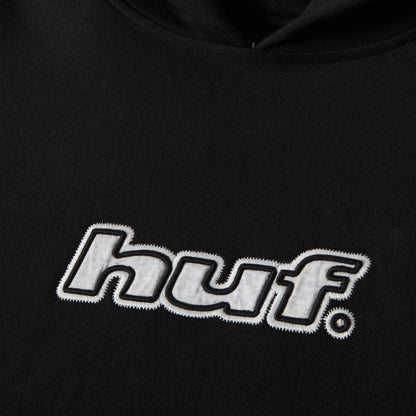 HUF Logo Applique Hooded Fleece Black