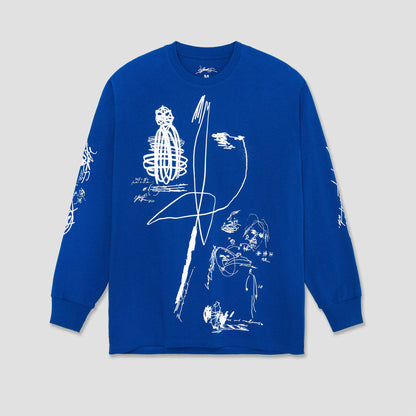 Last Resort AB x Julian Smith Expando Long Sleeve T-Shirt Klein Blue / White