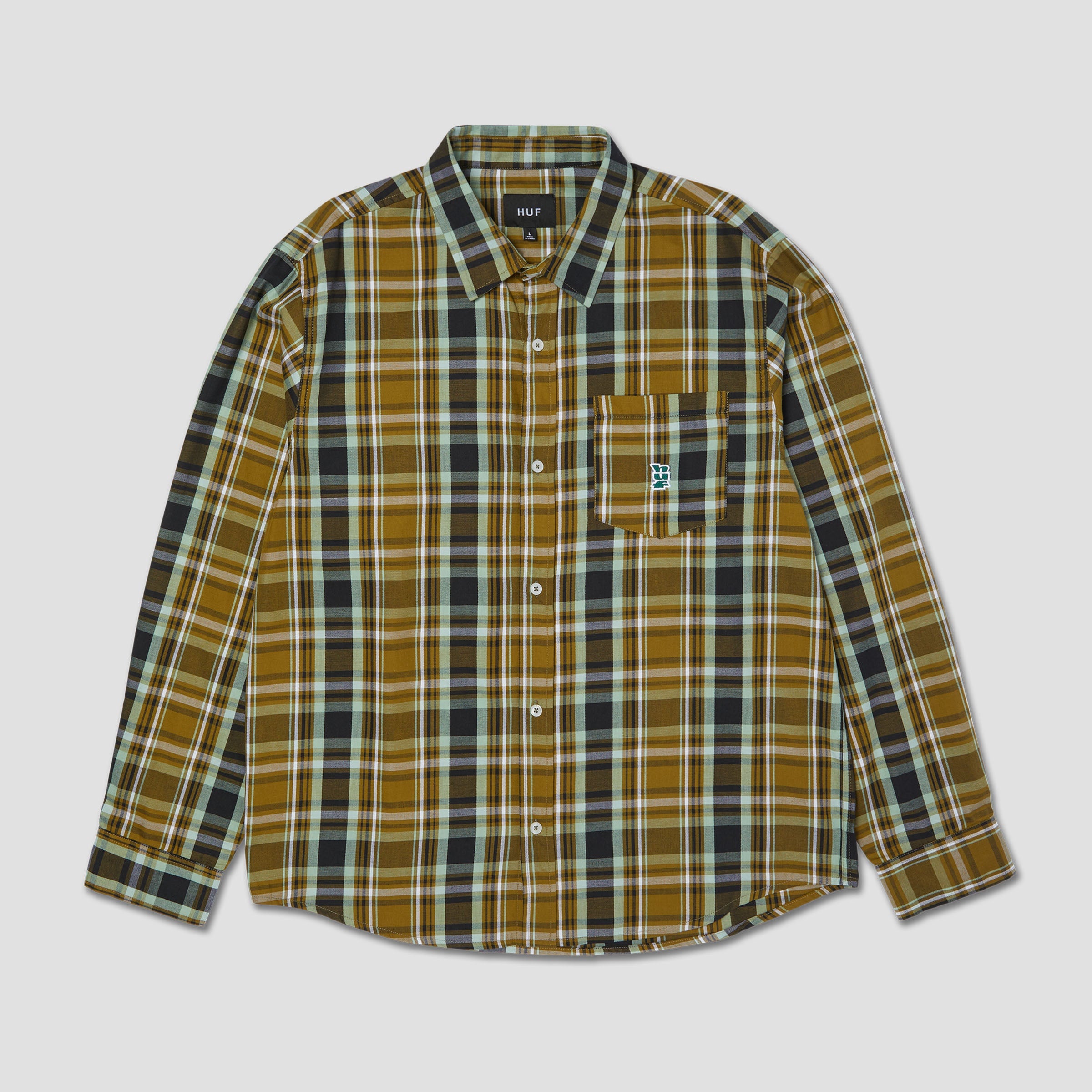 HUF Megablast Plaid Longsleeve Shirt Moss