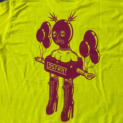 Lost Art - Mia Balloon Tee - Safety Yellow / Black / Pink