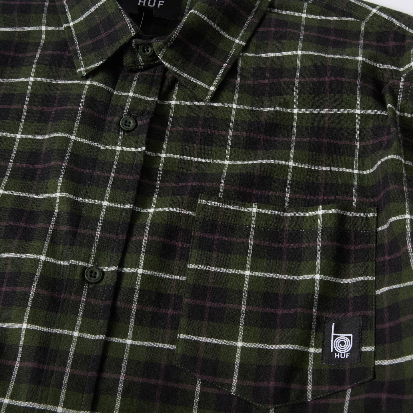 HUF Modal Plaid Shirt Olive