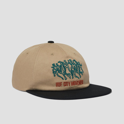 HUF Movement 6 Panel Snapback Cap Brown