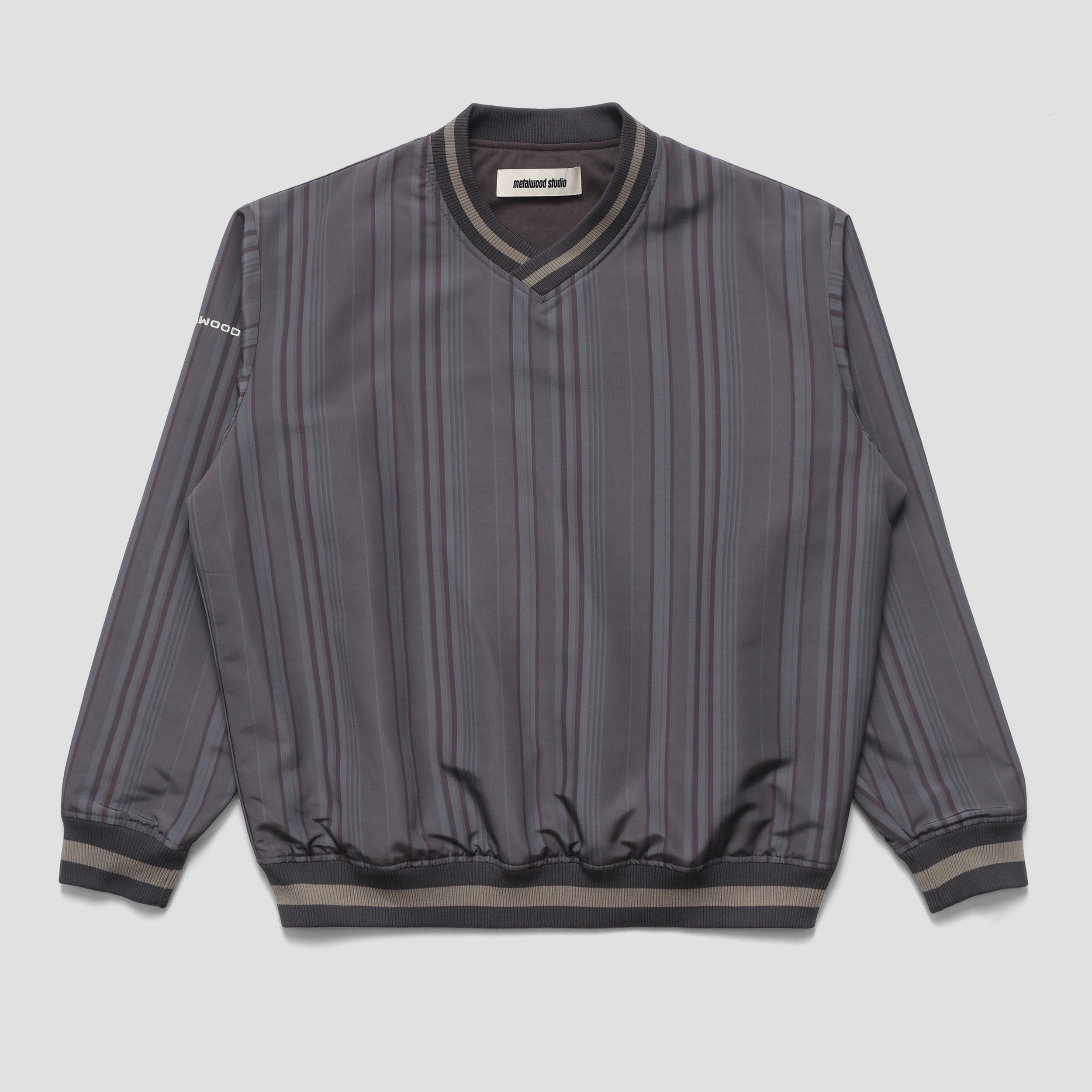 Metalwood Lined V-Neck Pullover Windbreaker Jacket Multicolour