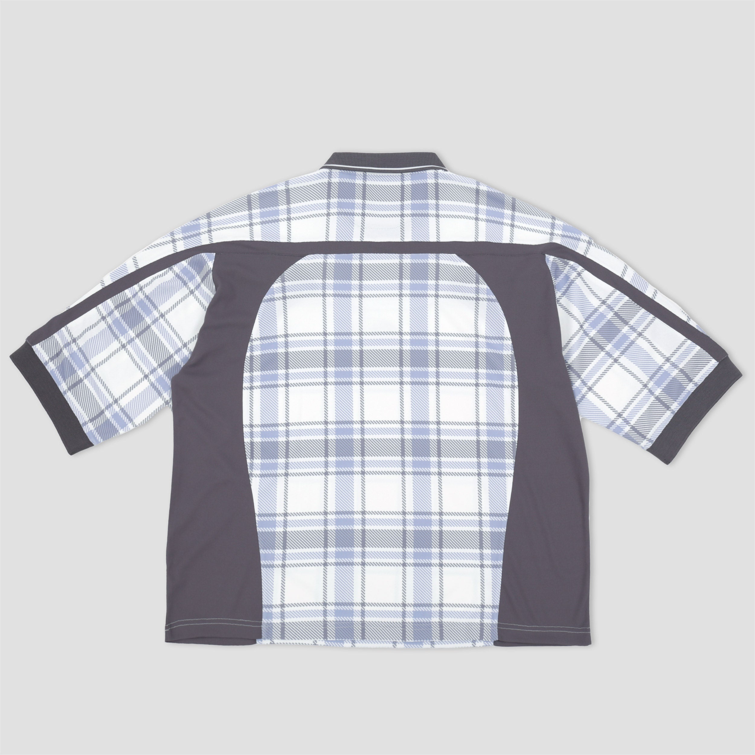 Metalwood Paneled 3/4 Sleeve Polo Ice