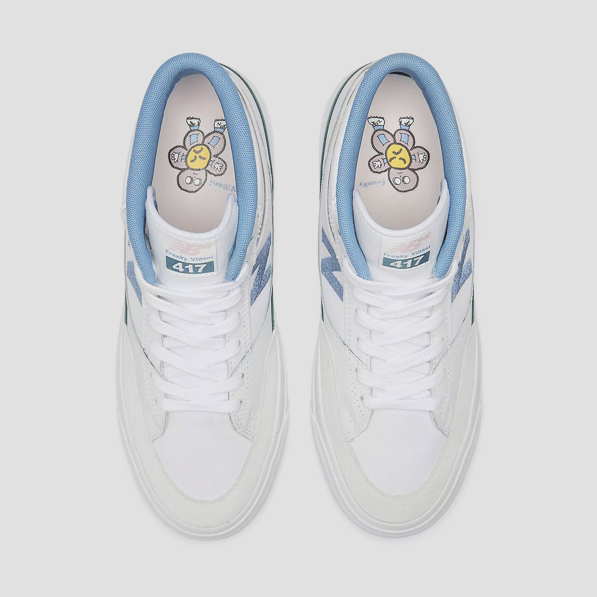 New Balance 417 Skate Shoes White / Blue Laguna