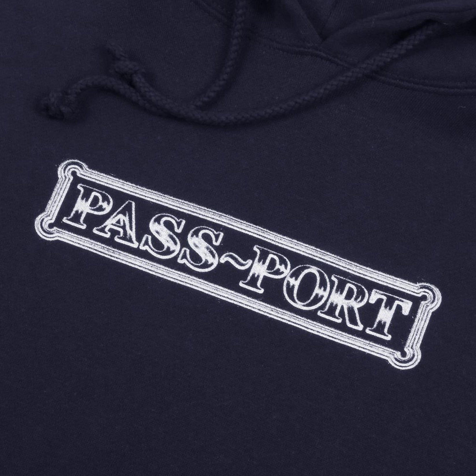 Passport Plaque Hoodie Navy