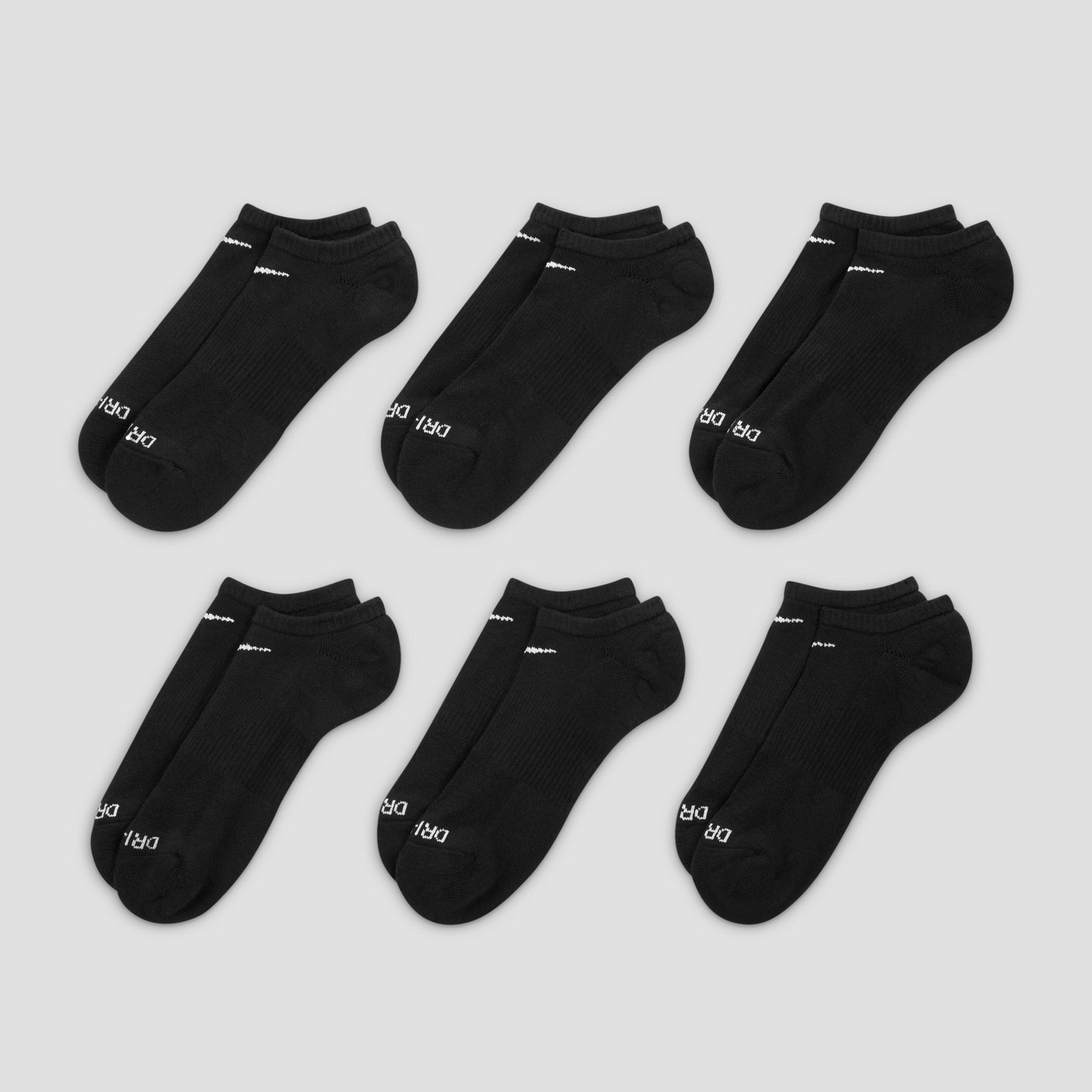 Nike Everyday Plus Cushioned Socks Low Black / White (6 pairs)