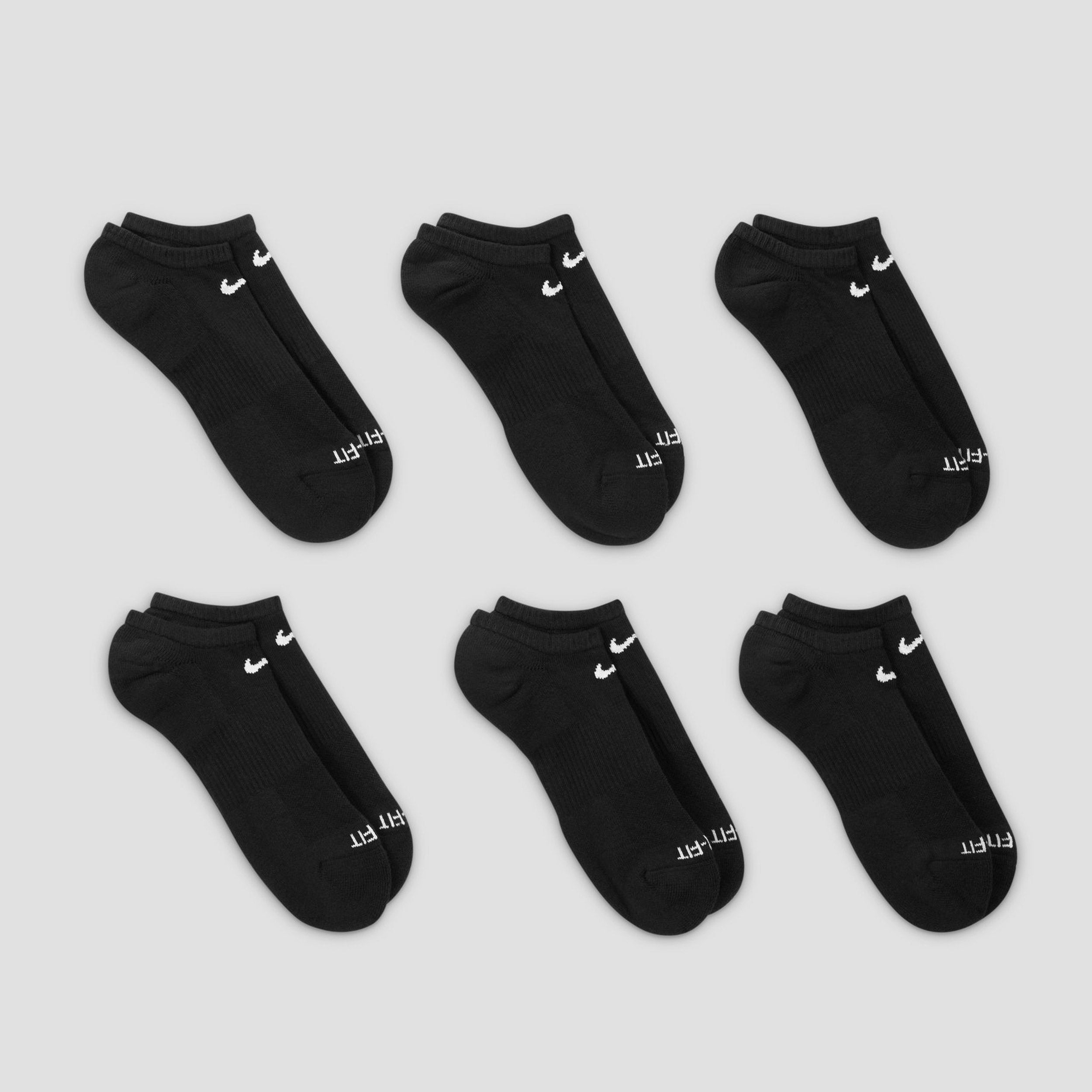 Nike Everyday Plus Cushioned Socks Low Black / White (6 pairs)