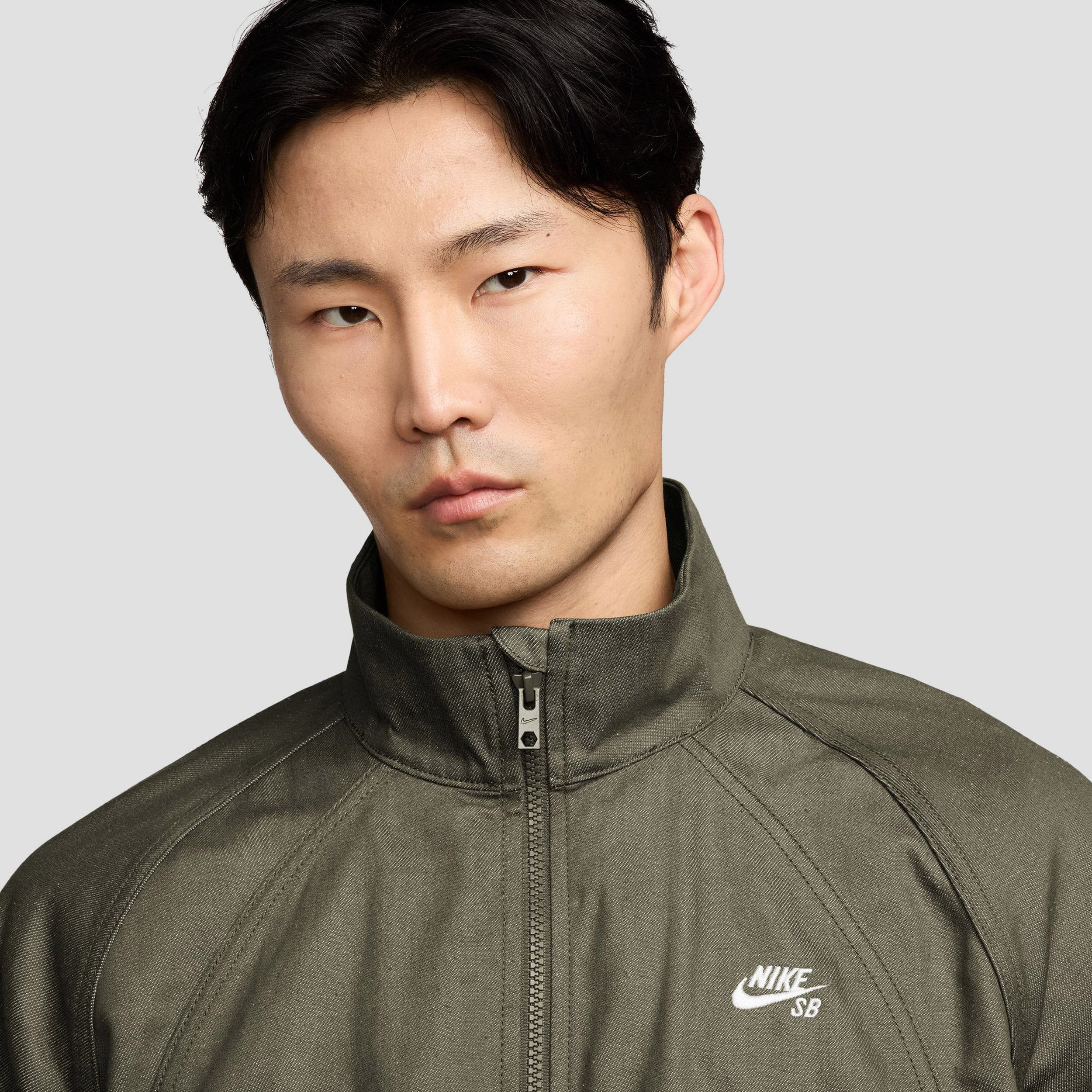 Nike SB Denim Full Zip Track Jacket Medium Olive / White