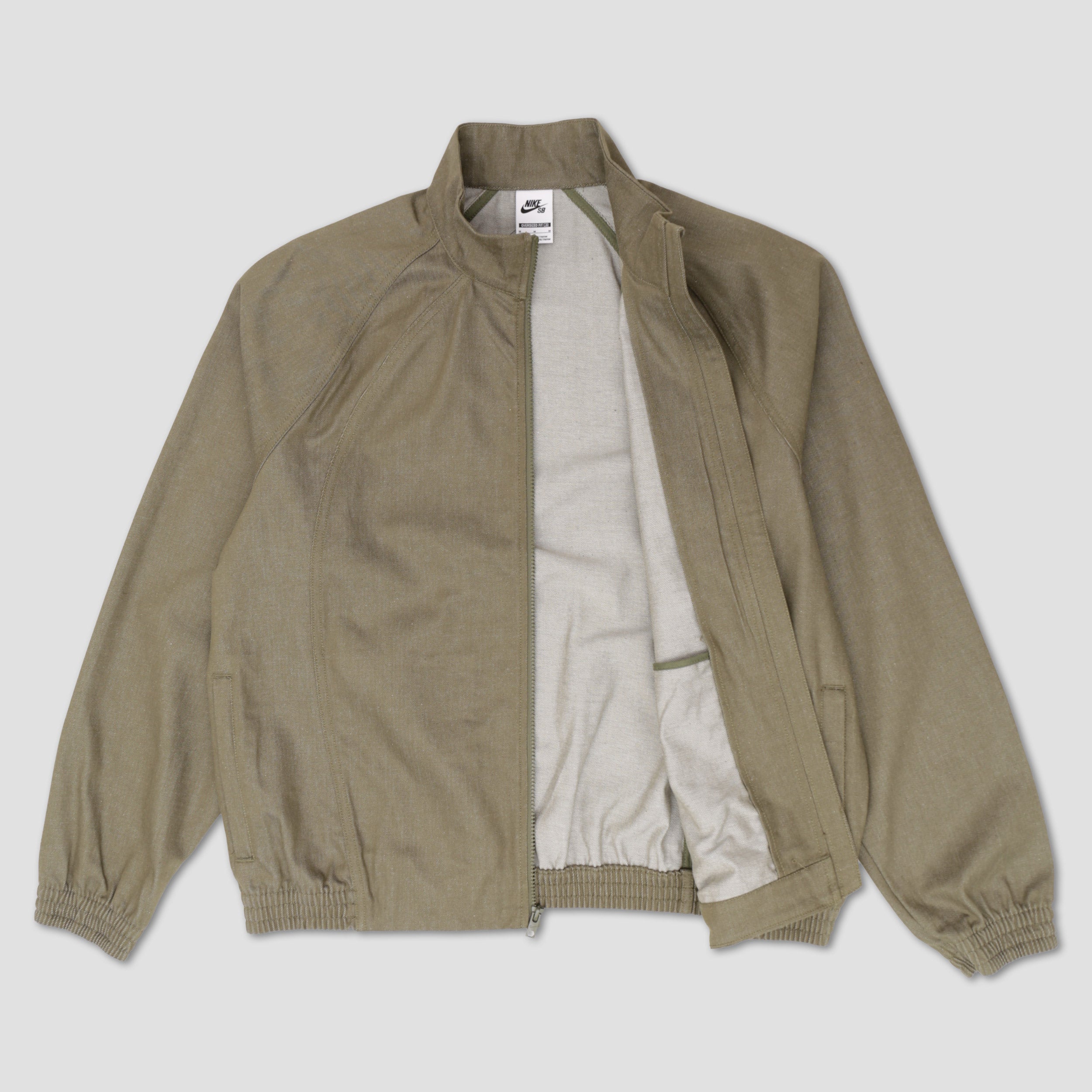 Nike SB Denim Full Zip Track Jacket Medium Olive / White