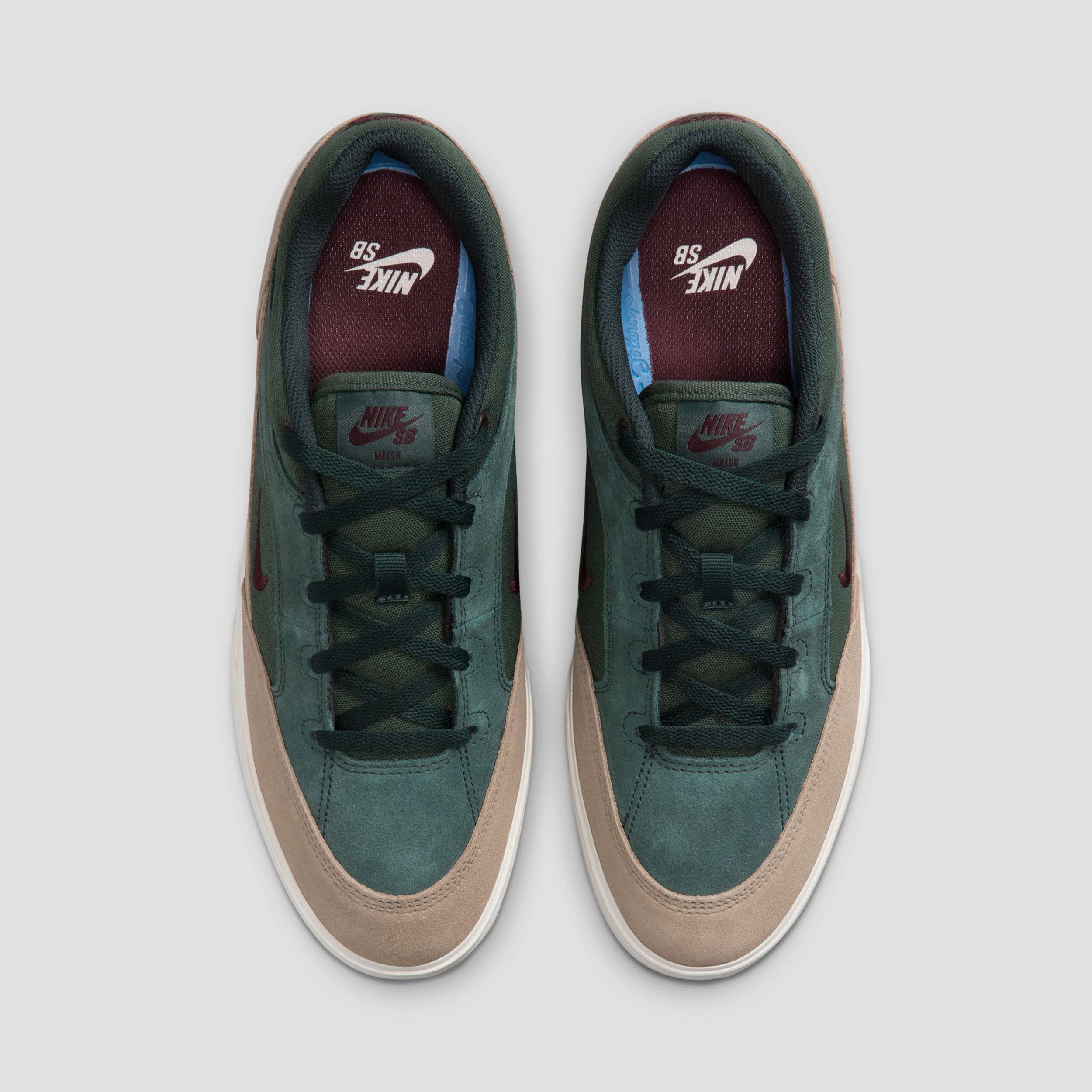 Nike SB Malor Skate Shoes Seaweed / Burgundy Crush / Khaki / Phantom
