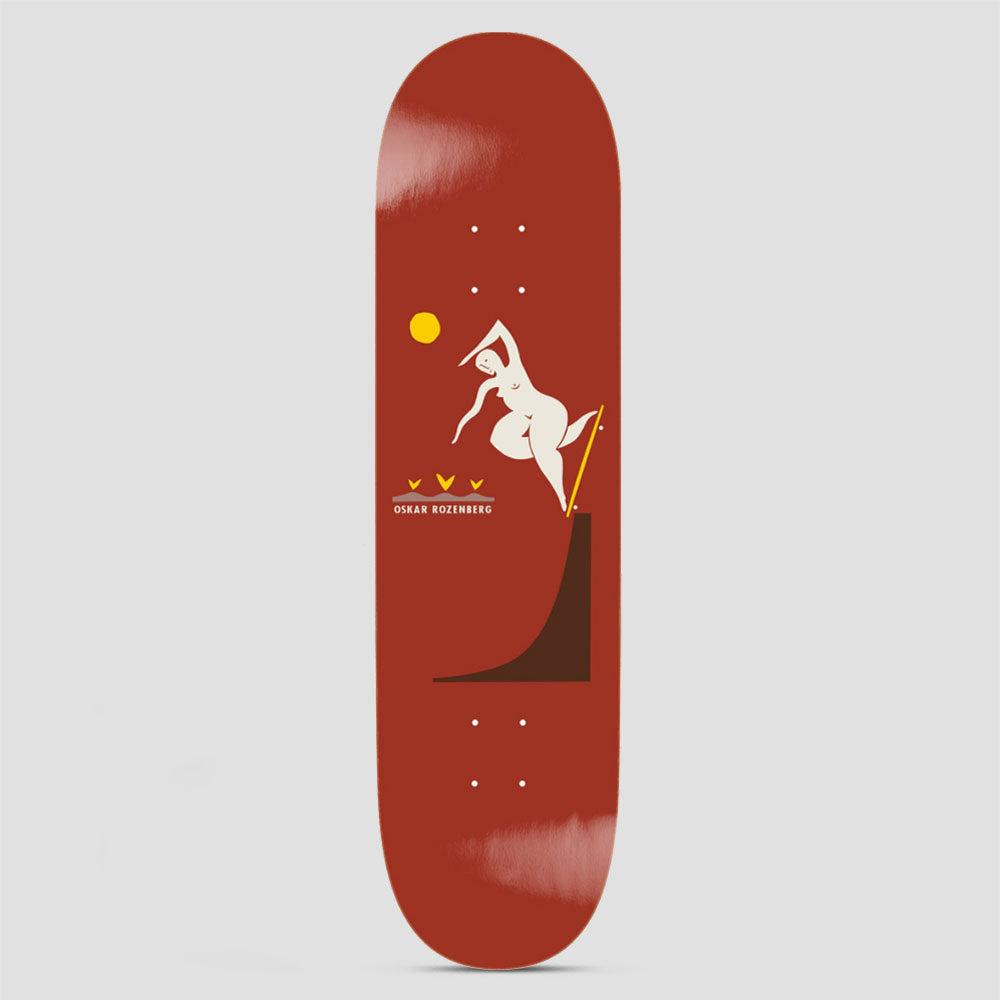 Polar 8.25 Short Oskar Rozenberg BS Noseblunt Skateboard Deck Burnt Red