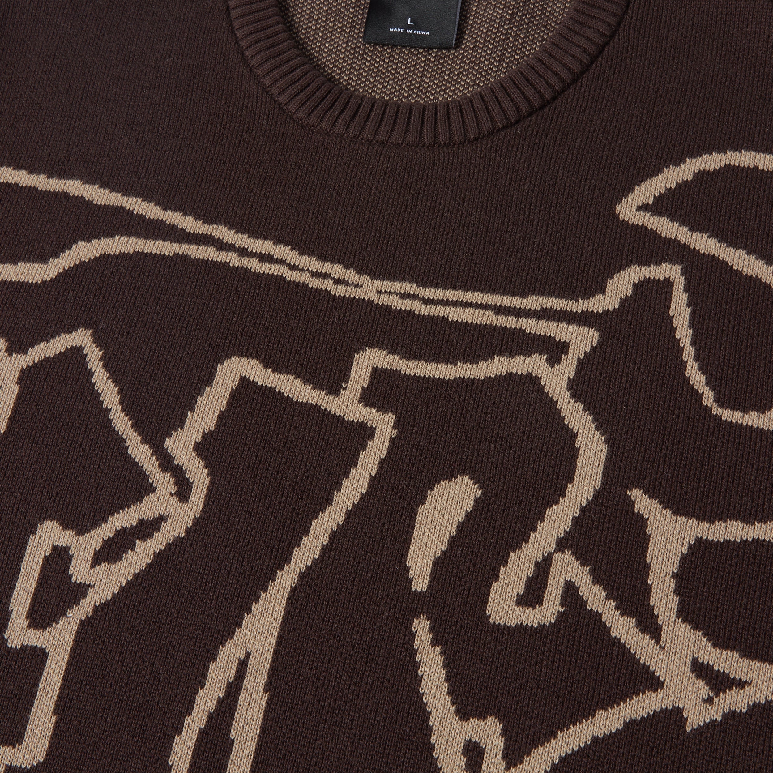 HUF Outlines Crewneck Sweater Espresso