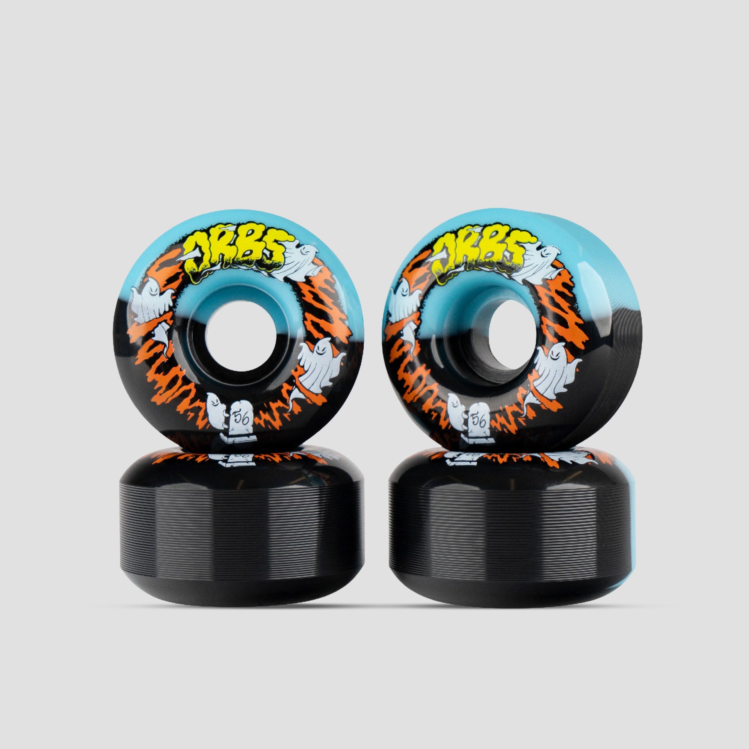 Orbs Apparitions 56mm 99A Splits Round Skateboard Wheels Black / Blue