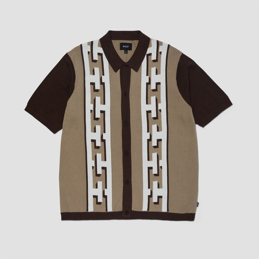 HUF Pillar Shortsleeve Knit Sweater Brown