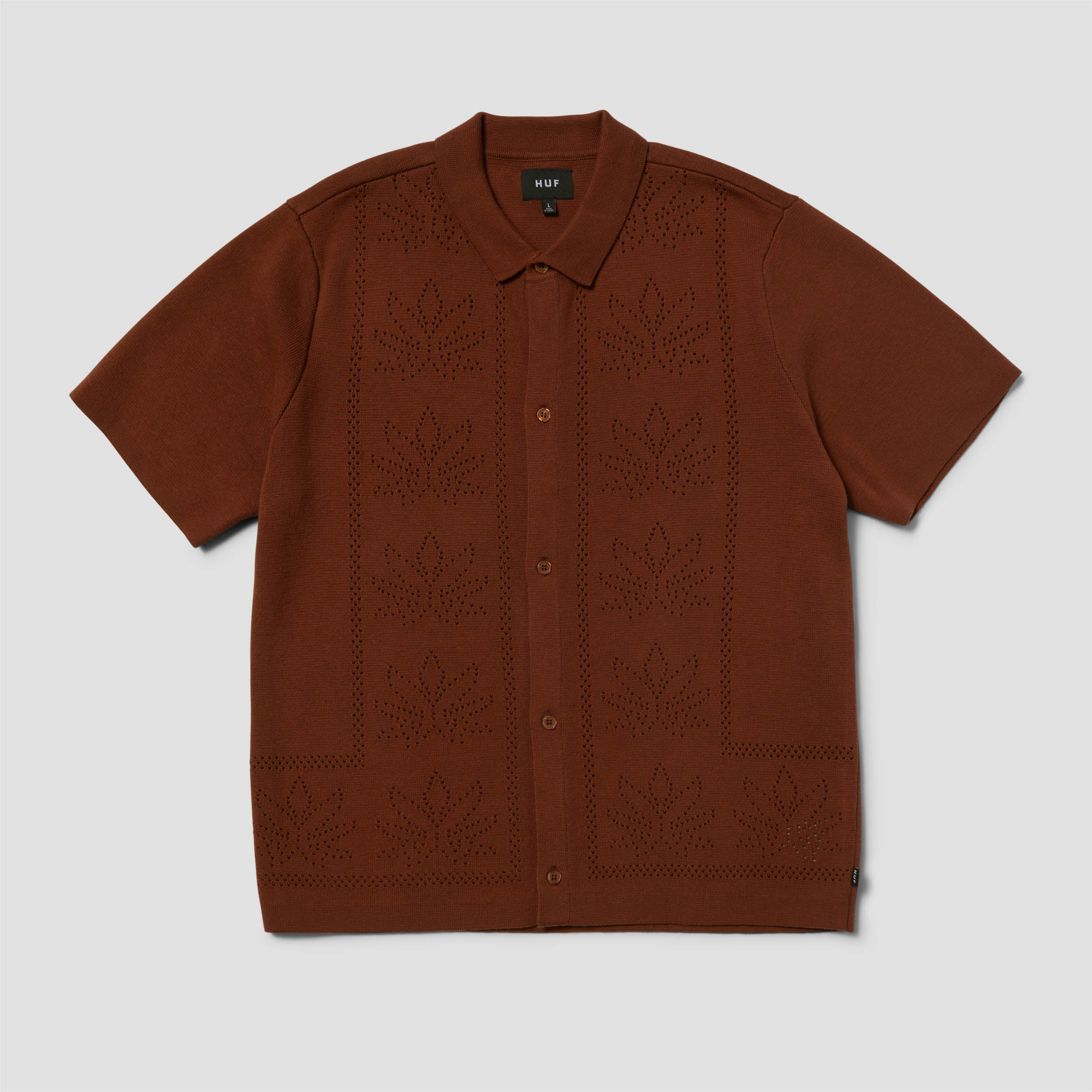 Huf Plantlife Perforated Shortsleeve Knit Top Sierra