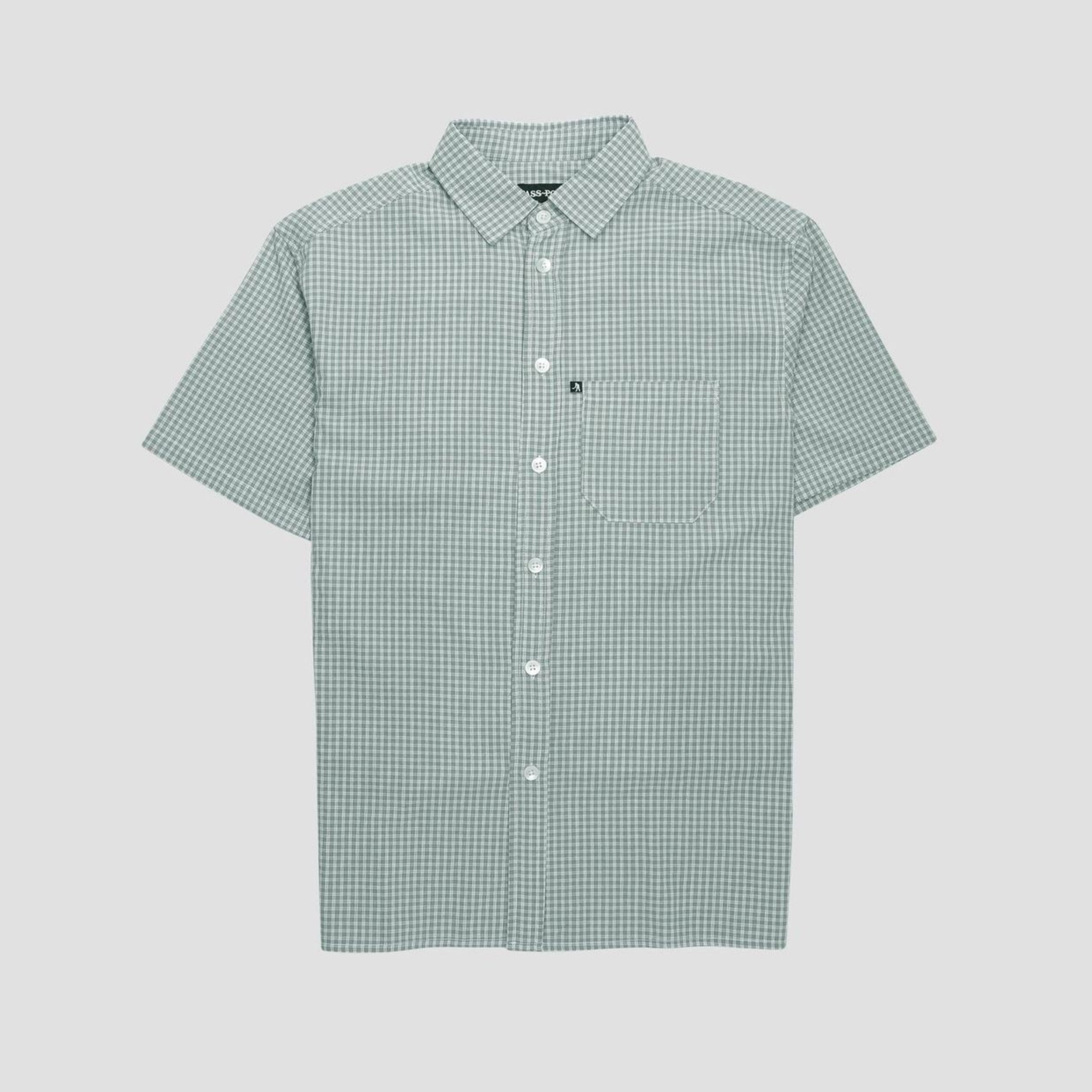 Passport Workers Check Shirt Shortsleeve Teal