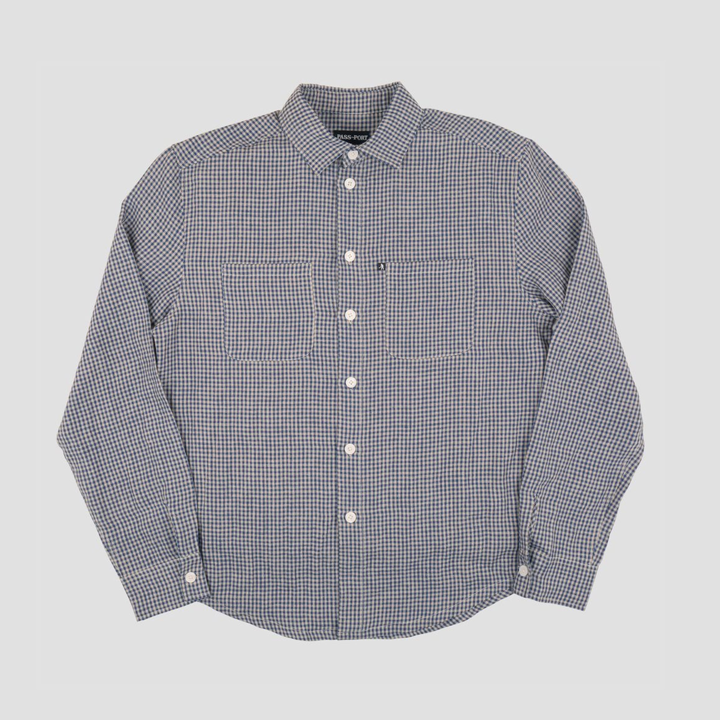 Passport Workers Check Longsleeve Shirt Navy