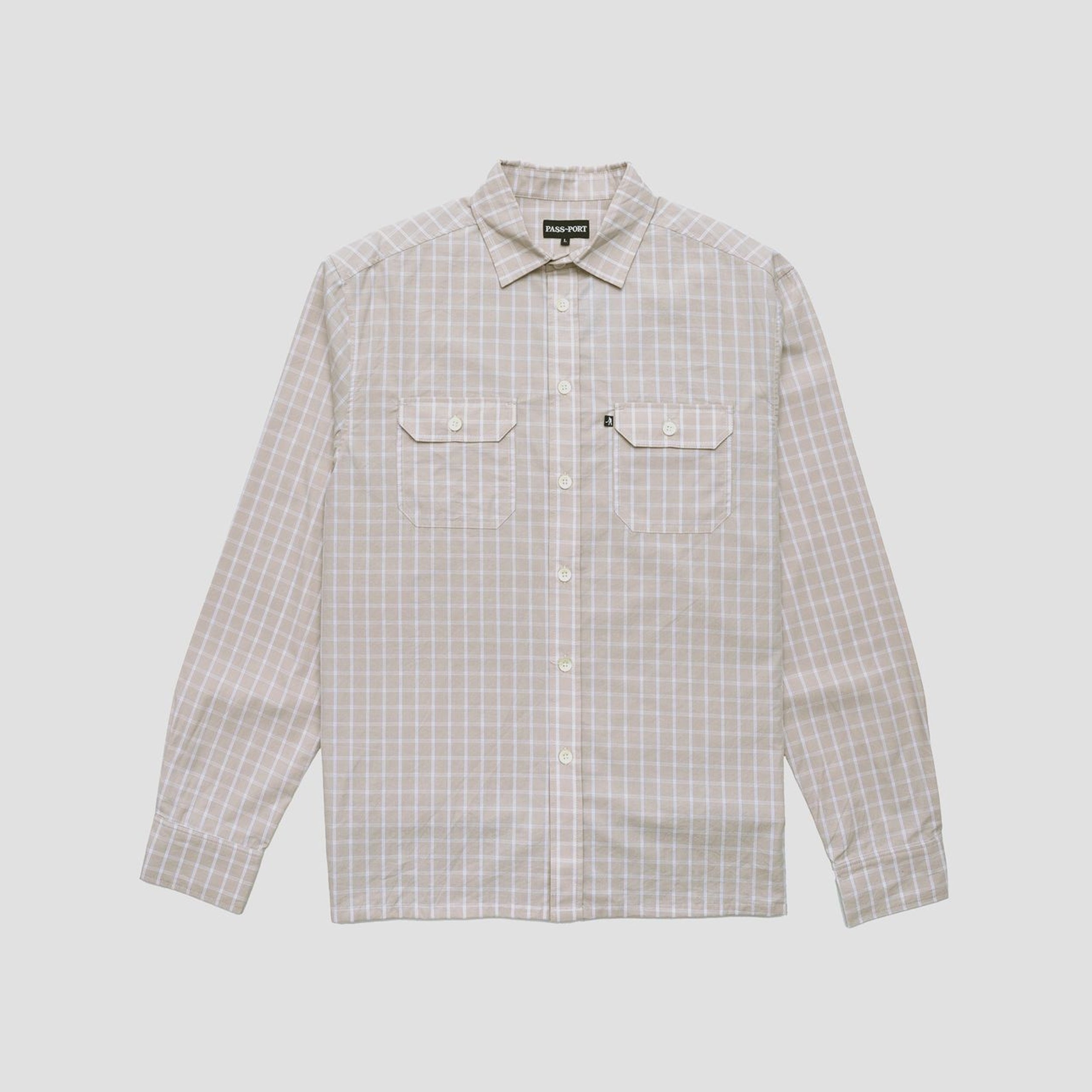 Passport Workers Check Shirt Longsleeve Cream