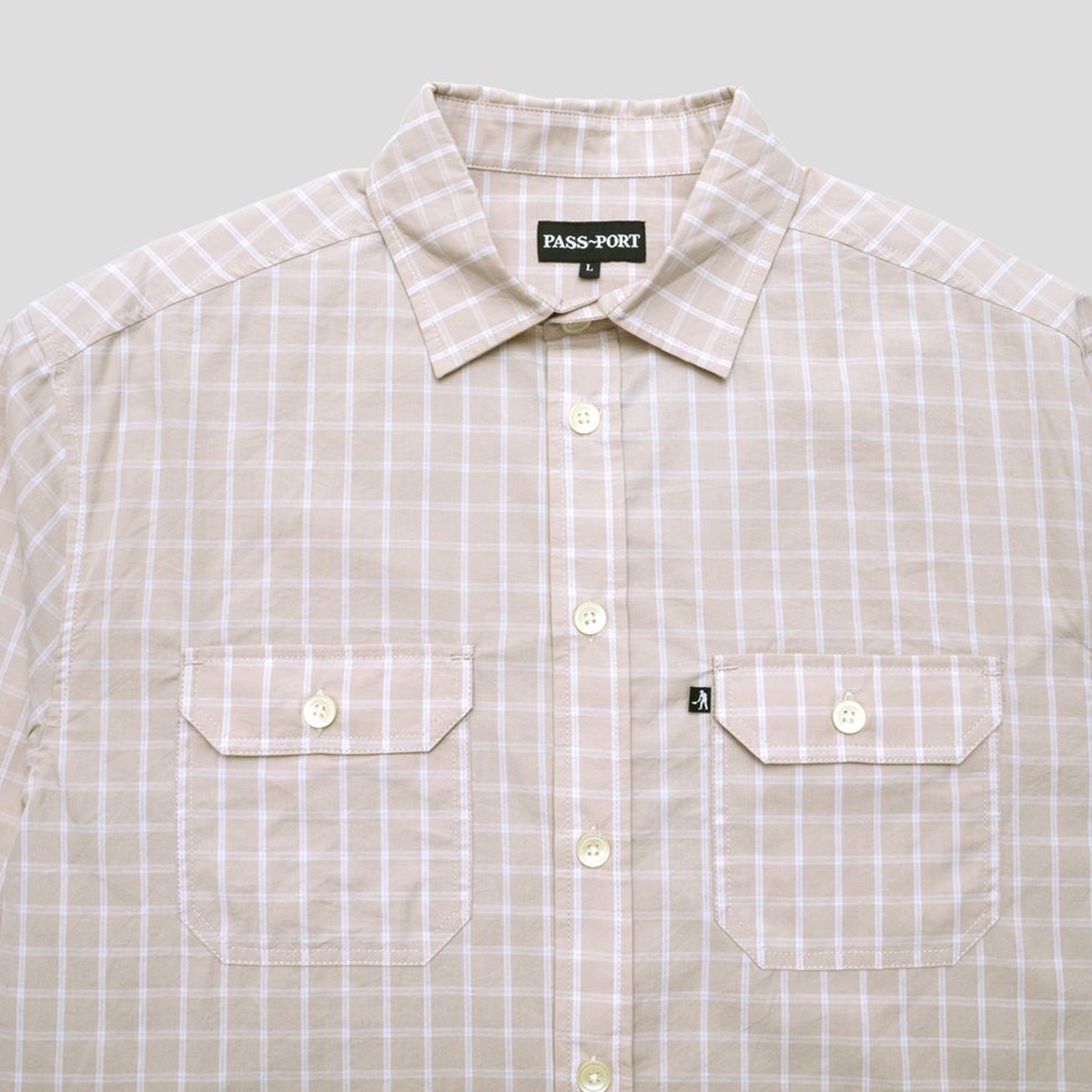 Passport Workers Check Shirt Longsleeve Cream