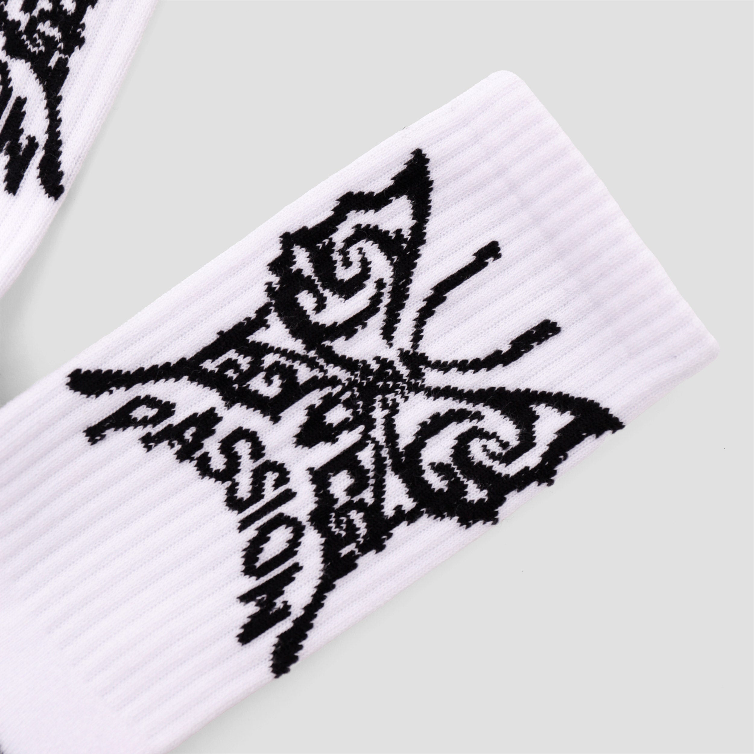 Passion Butterfly Socks White
