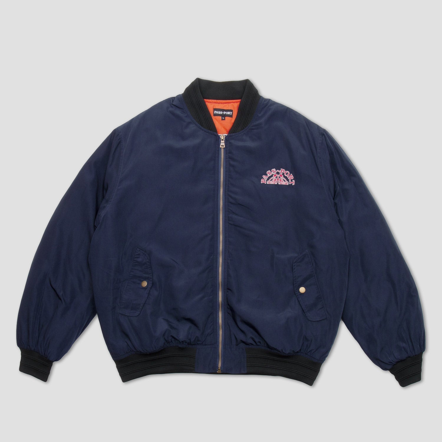 Passport Crystal Embroidery Freight Jacket Navy