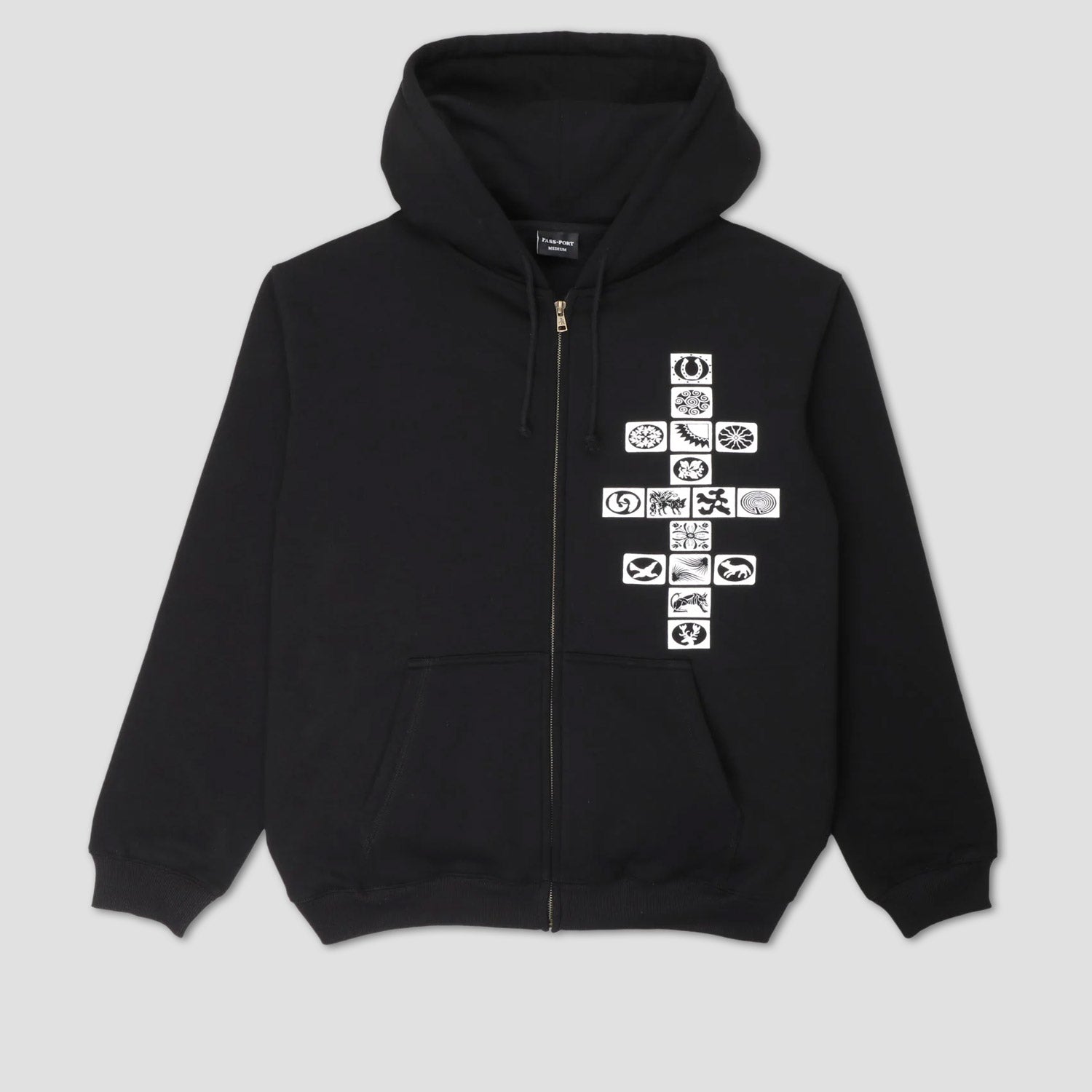 Passport Kollaasi Zip Hoodie Black
