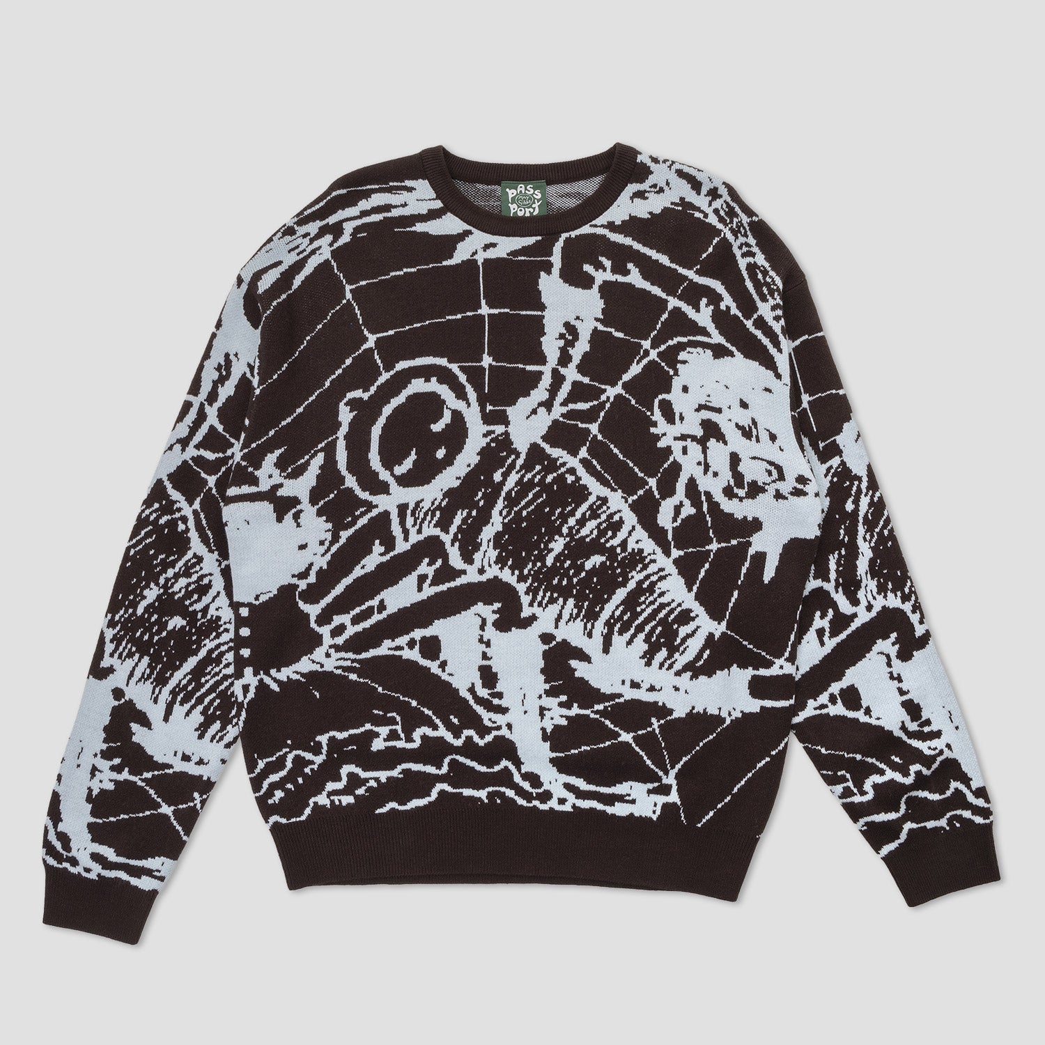 Passport Webbed Bed Knit Sweater Baby Blue