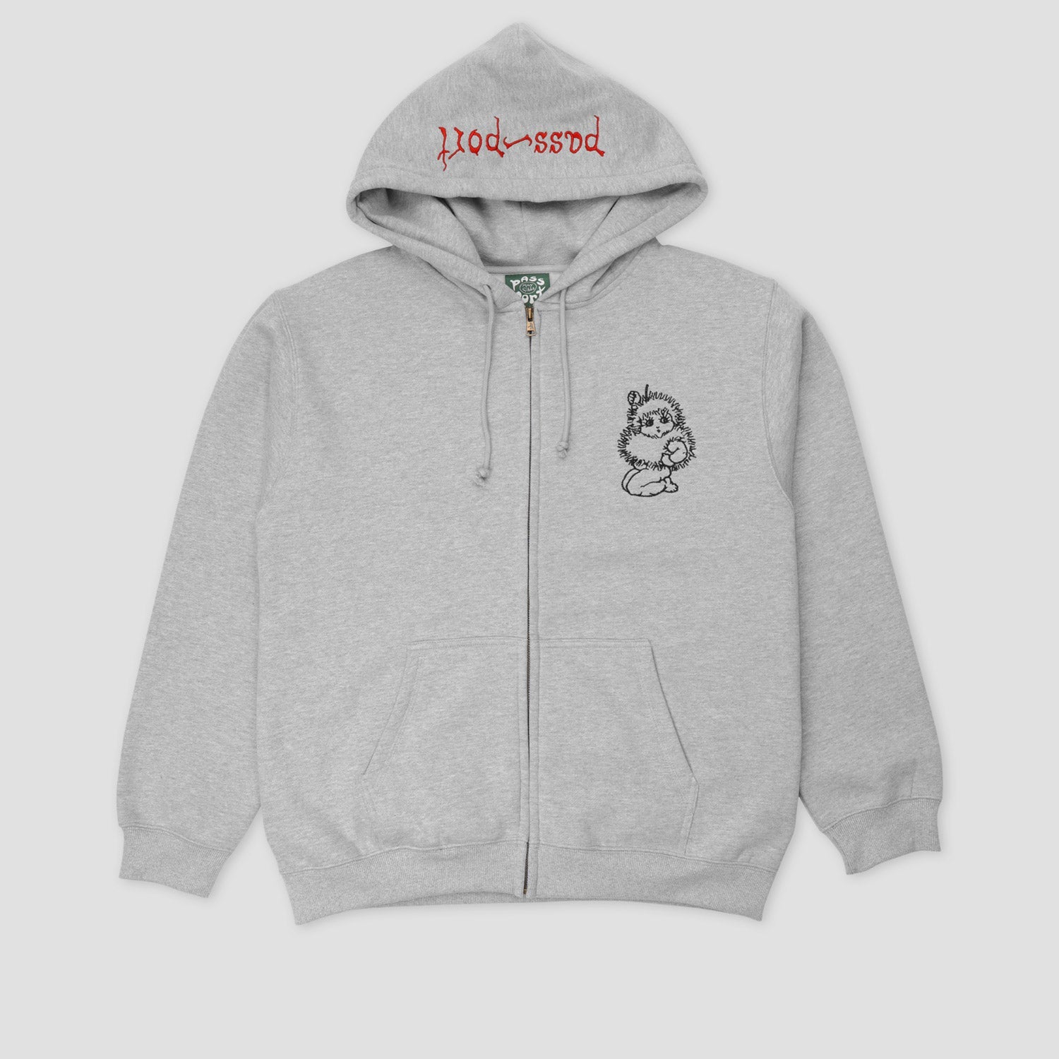 Passport Webbed Bed Zip Hoodie Ash